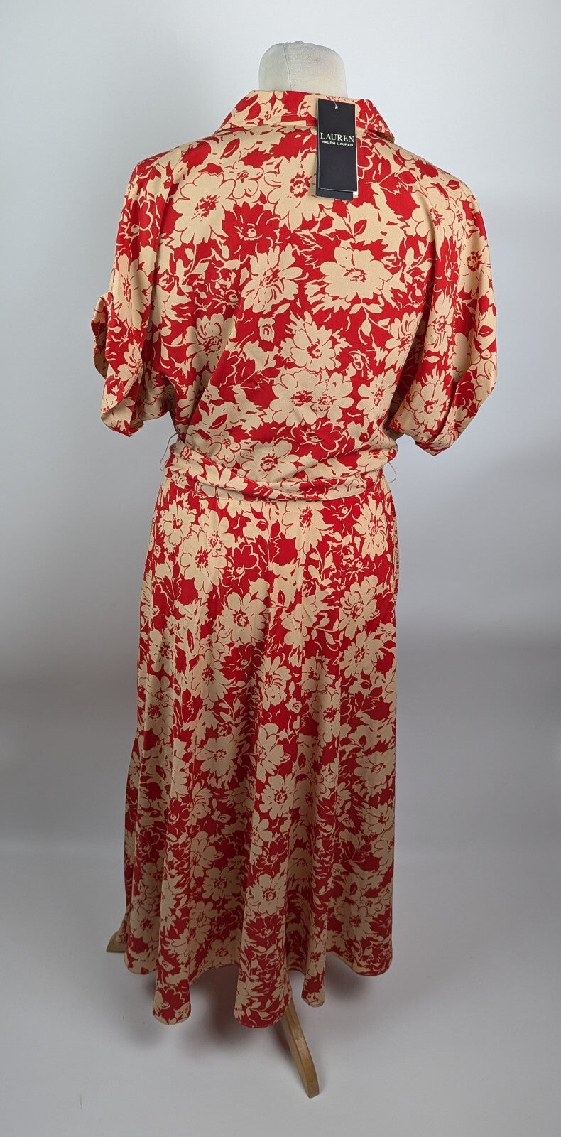 Lauren by Ralph Lauren Women's Wrap Dress - Red / tan floral print