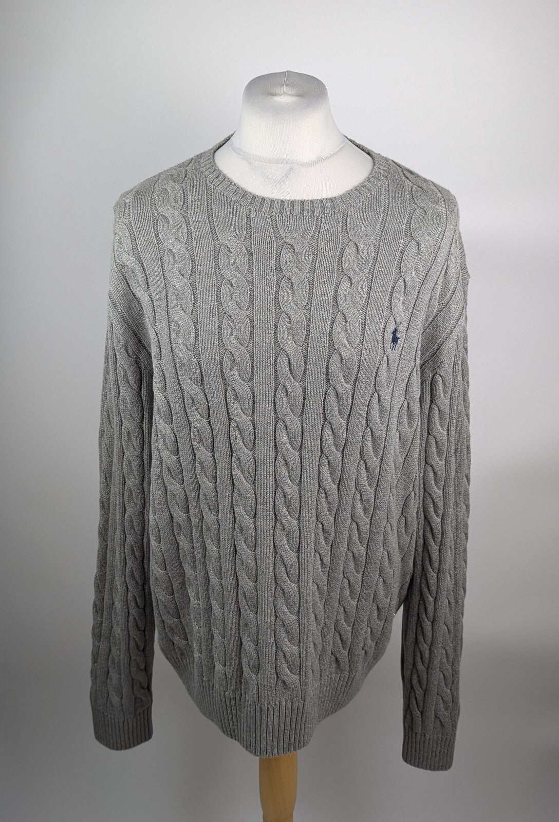 Polo Ralph Lauren Mens Cable Knit Jumper - Grey
