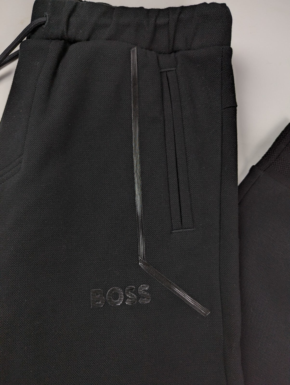 Boss Mens Hadiko Mirror Tracksuit Bottoms Joggers - Black