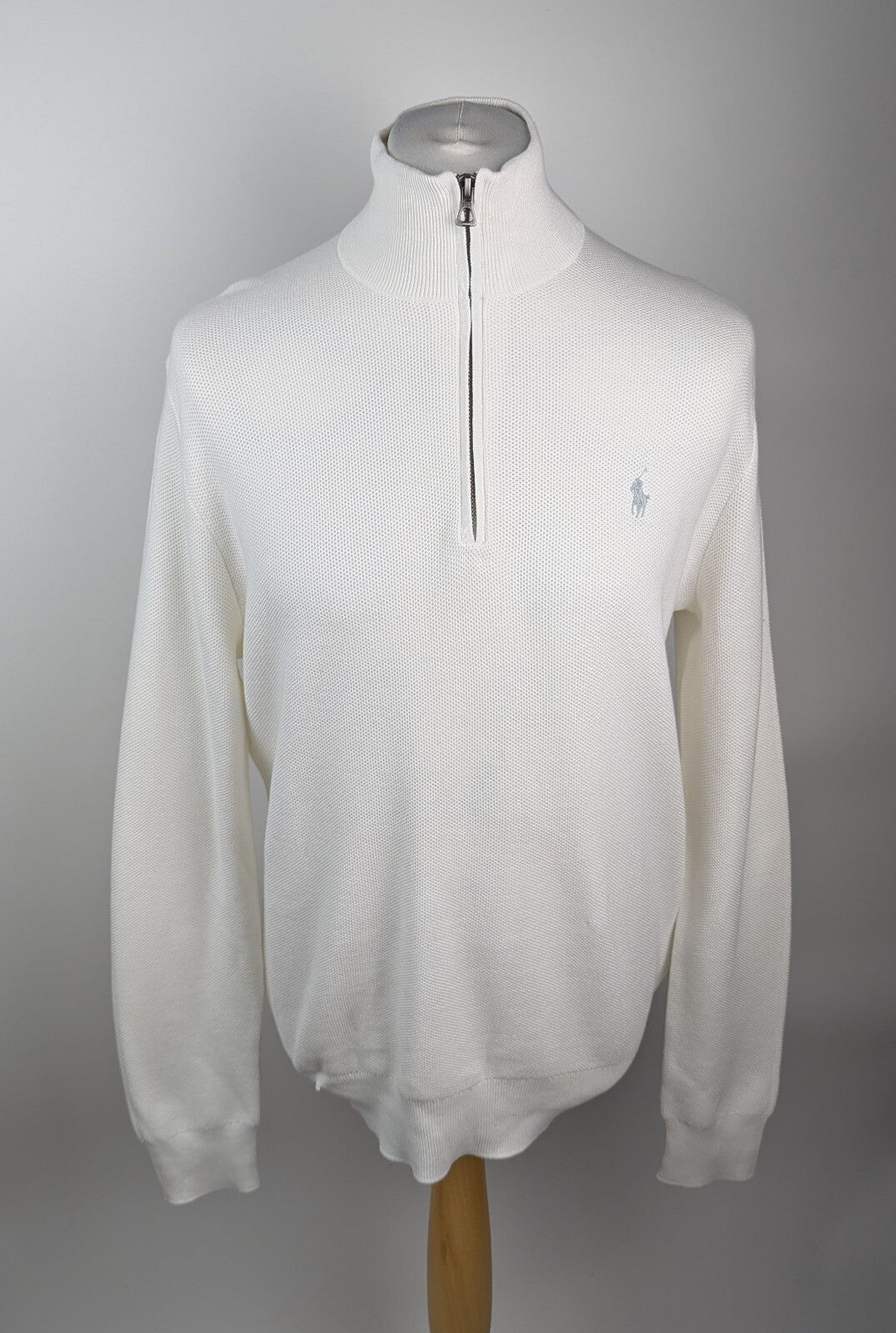 Polo Ralph Lauren Quarter-Zip Jumper textured knit - White