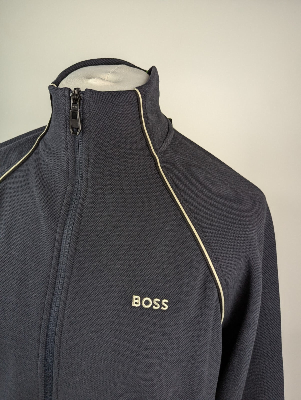 Boss mens SW Full Zip Tracksuit sweater hoodie - Navy