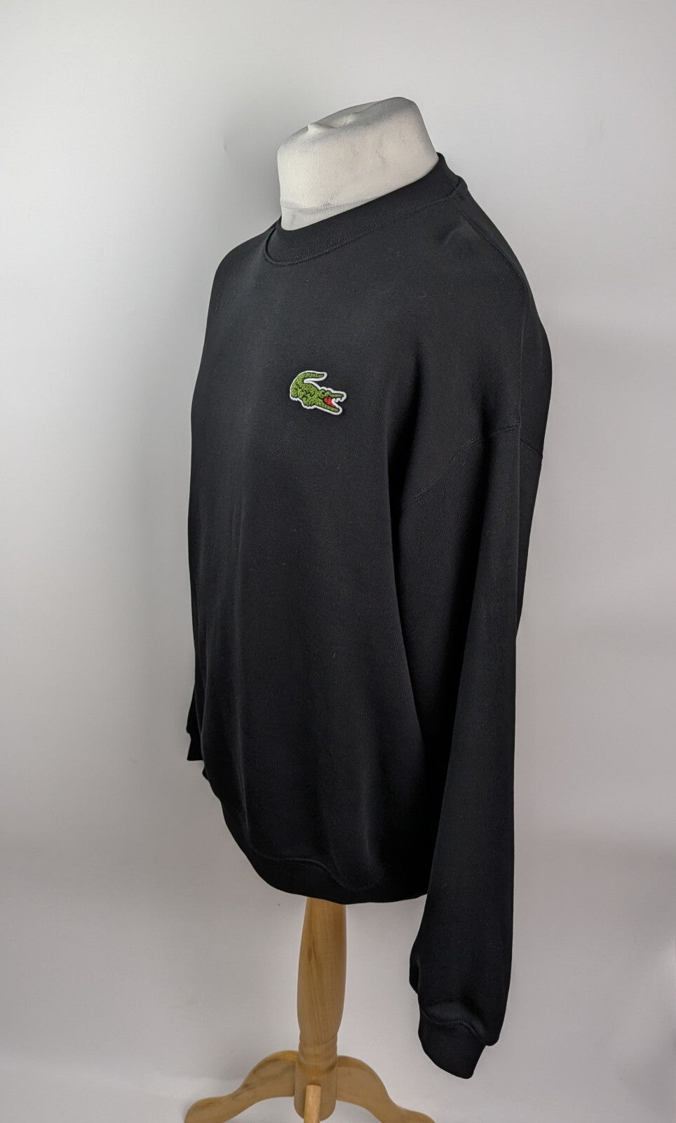 Lacoste Loose-Fit Badge Accent Fleece Sweatshirt - Black