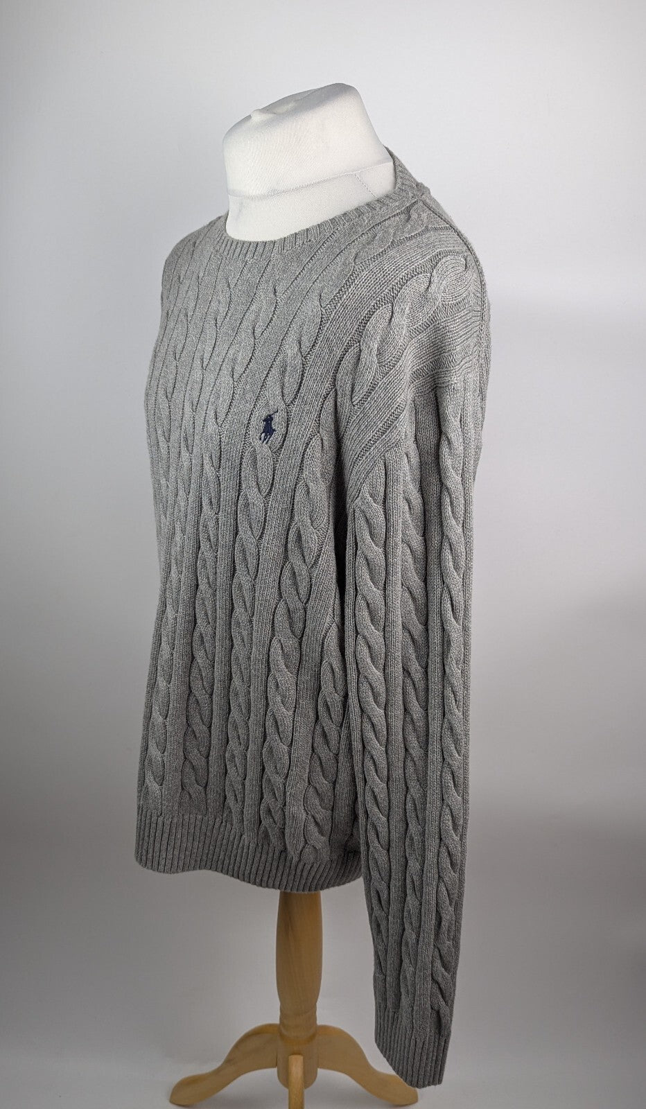 Polo Ralph Lauren Mens Cable Knit Jumper - Grey
