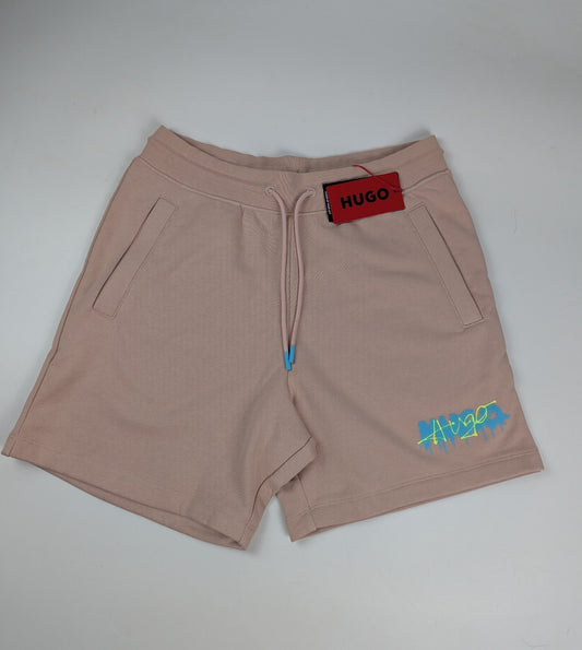 HUGO Dapalmi mens cotton shorts - Light Pink Pastel