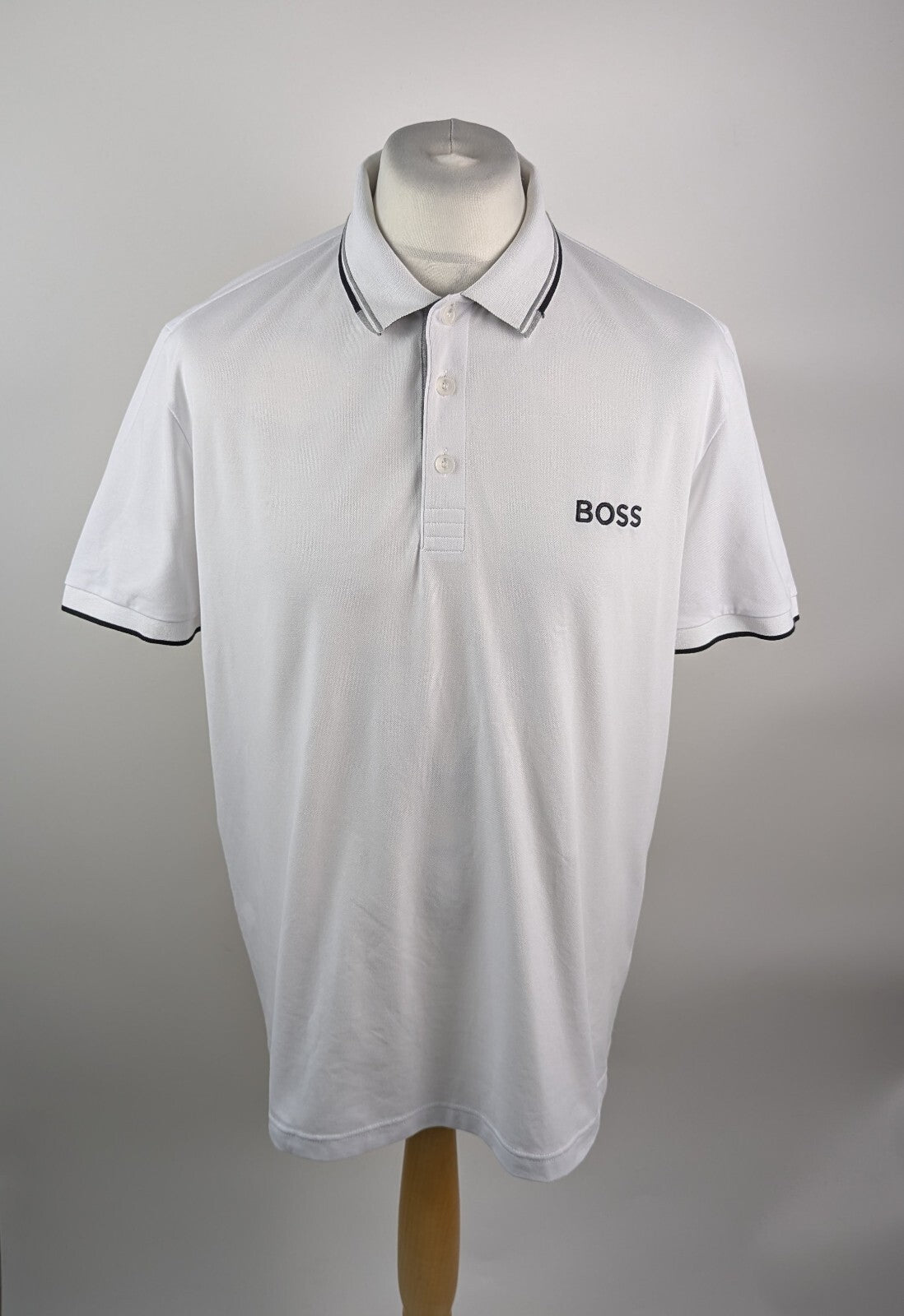 Boss Men's Paddy Pro Premium Cotton Polo Shirt - White