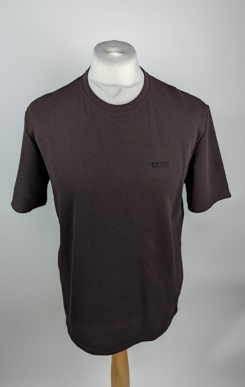 Boss Mens Waffle T-Shirt -Brown