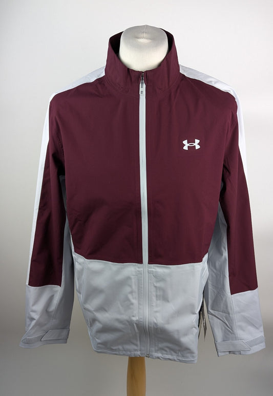Under Armour Men's Weather-Resistant Golf Jacket - Maroon / Grey