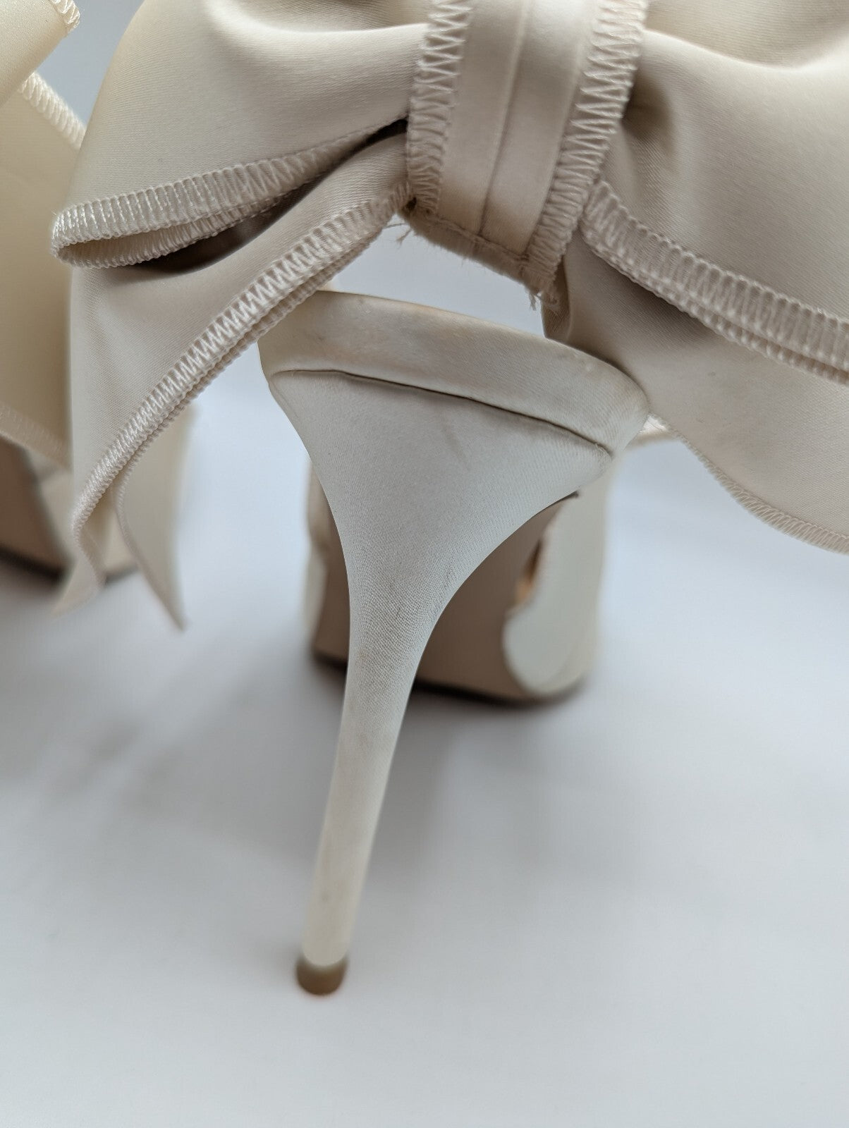 Steve Madden Women's Stiletto Court Heels - Ivory Satin