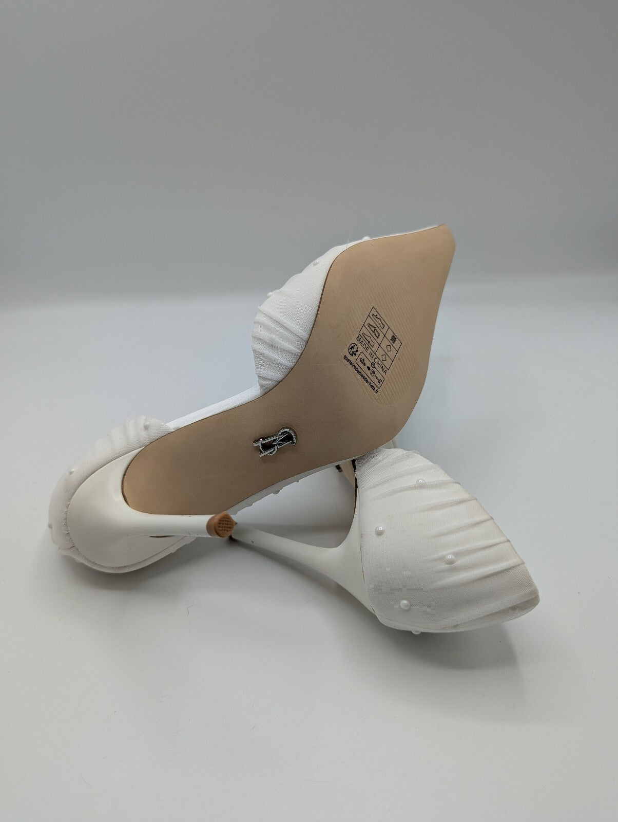 Steve Madden Women's Stiletto Court Shoes pearls - white