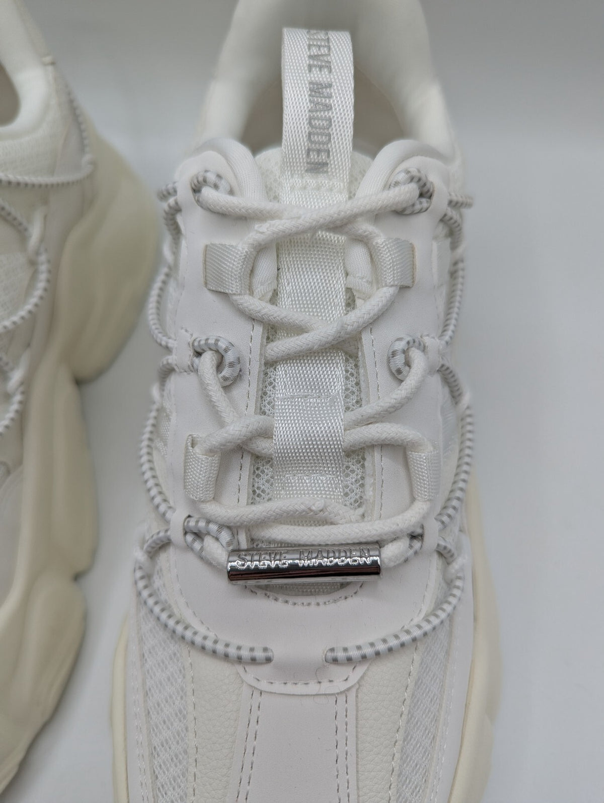 Steve Madden Women's Spectator Trainer Chunky Trainers - white