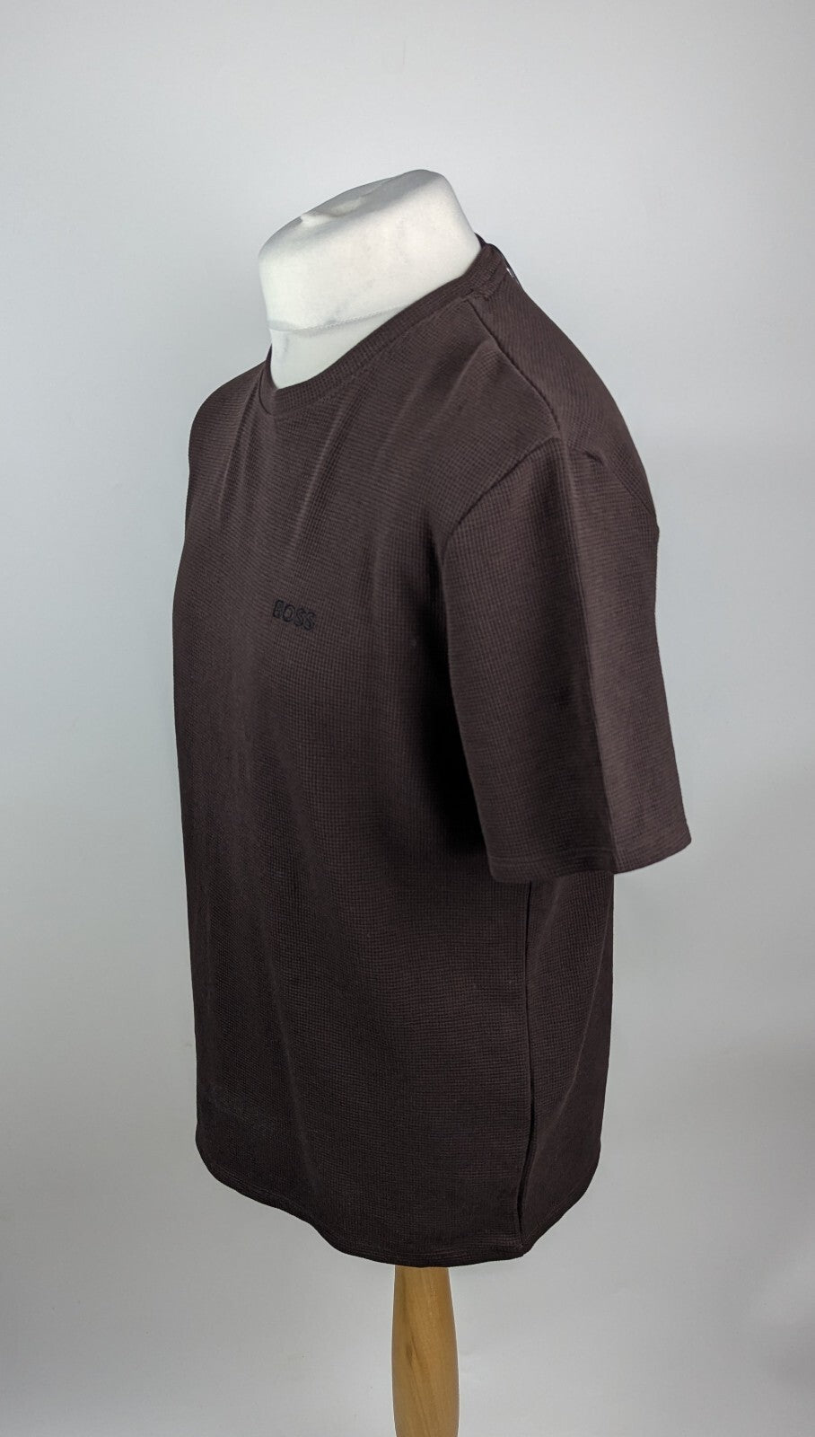 Boss Mens Waffle T-Shirt -Brown