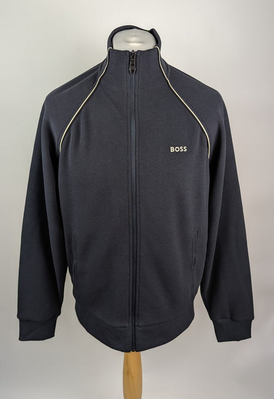 Boss mens SW Full Zip Tracksuit sweater hoodie - Navy