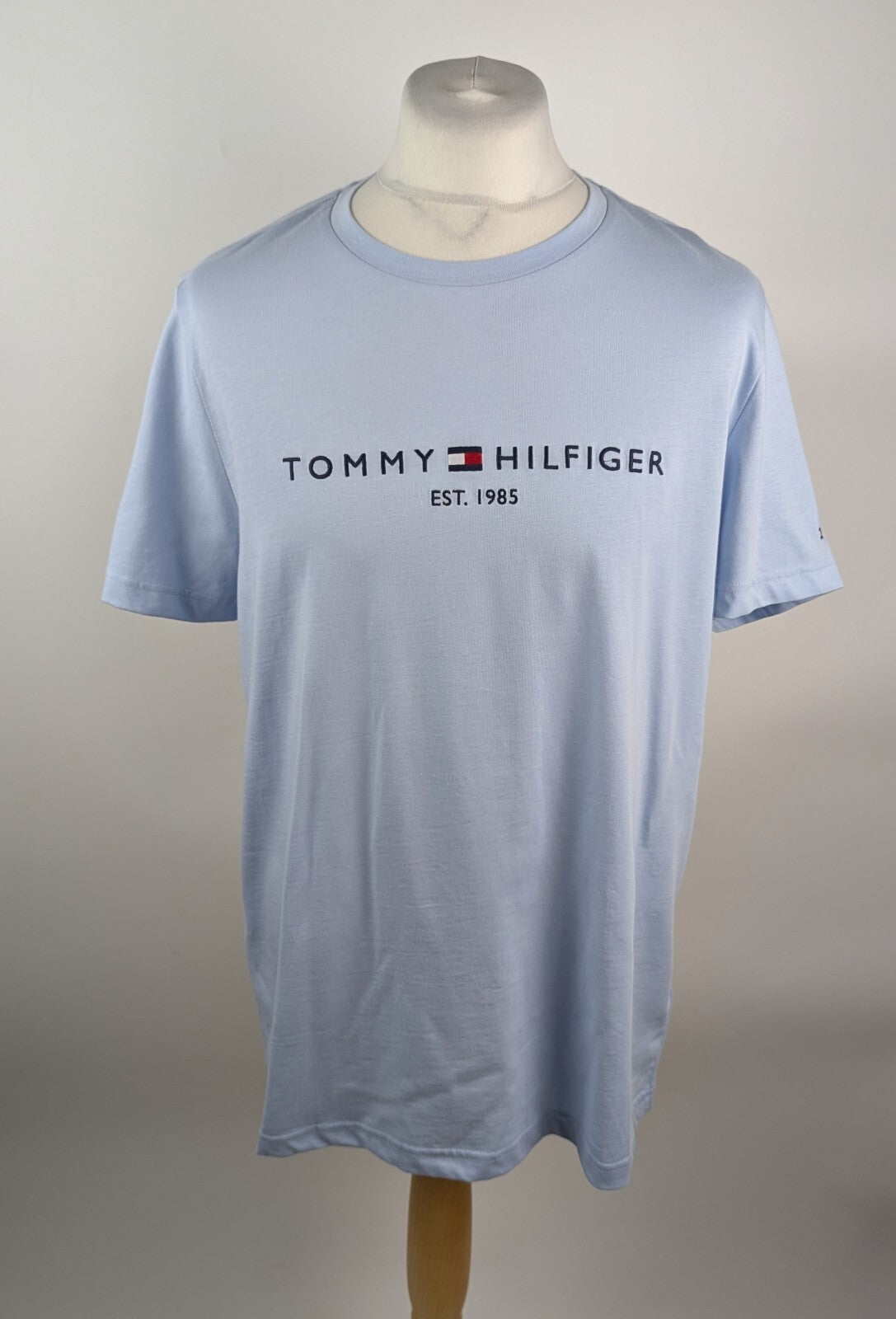 Tommy Hilfiger Logo Crew Neck T Shirt - Breezy Blue
