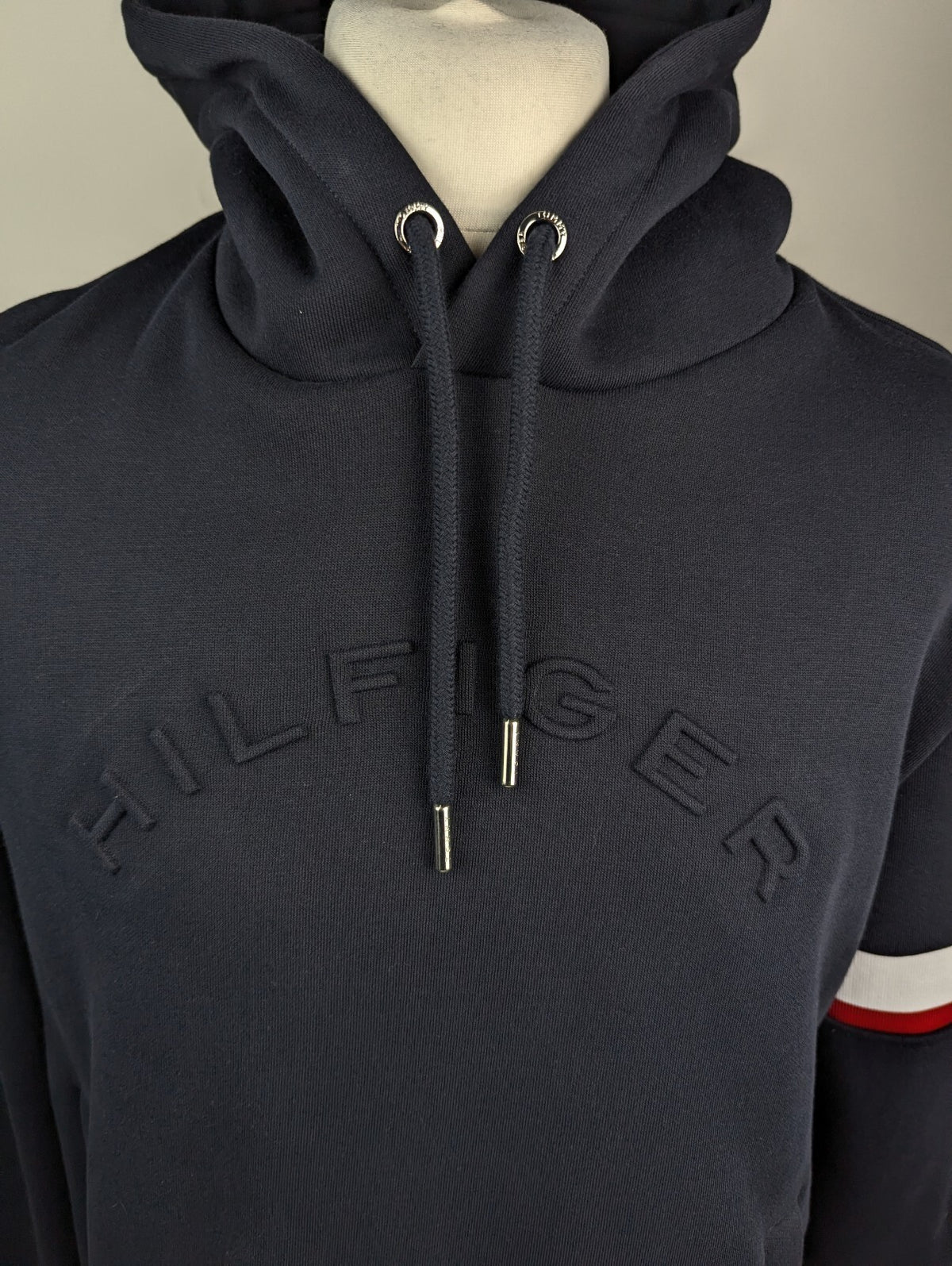 Tommy Hilfiger Men's Sleeve Tape Over-the-Head Hoodie - Navy