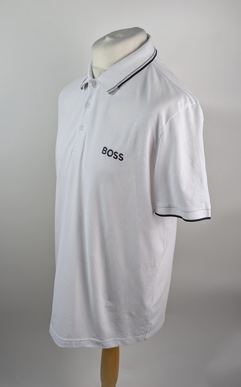 Boss Men's Paddy Pro Premium Cotton Polo Shirt - White