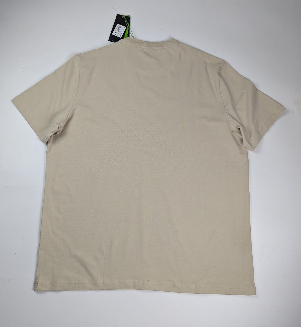 Boss Mens T-Shirt Logo Design Stretch Cotton - Light beige