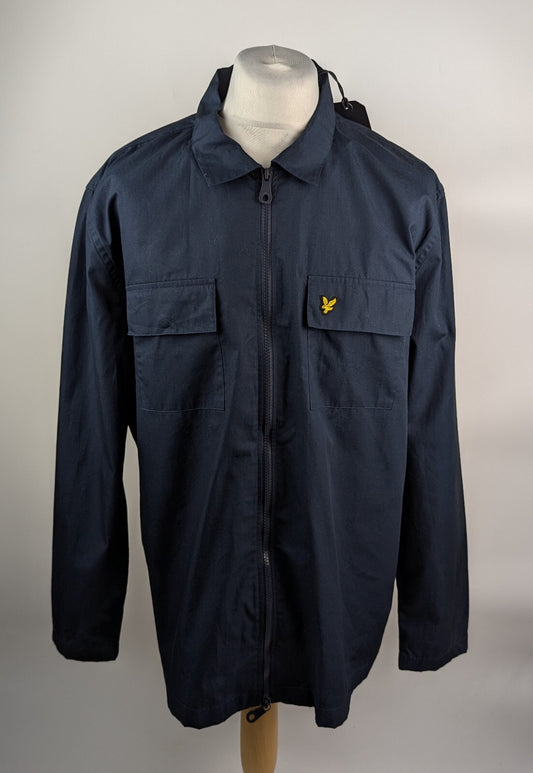 Lyle and Scott Men's Cotton Long Sleeve Zip Overshirt - Navy