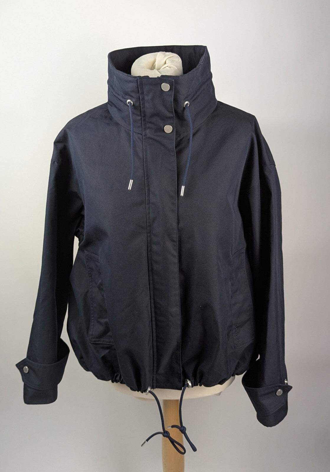 Barbour Womens Bronwyn Gingham Showerproof Jacket in Navy Size UK 12 Medium