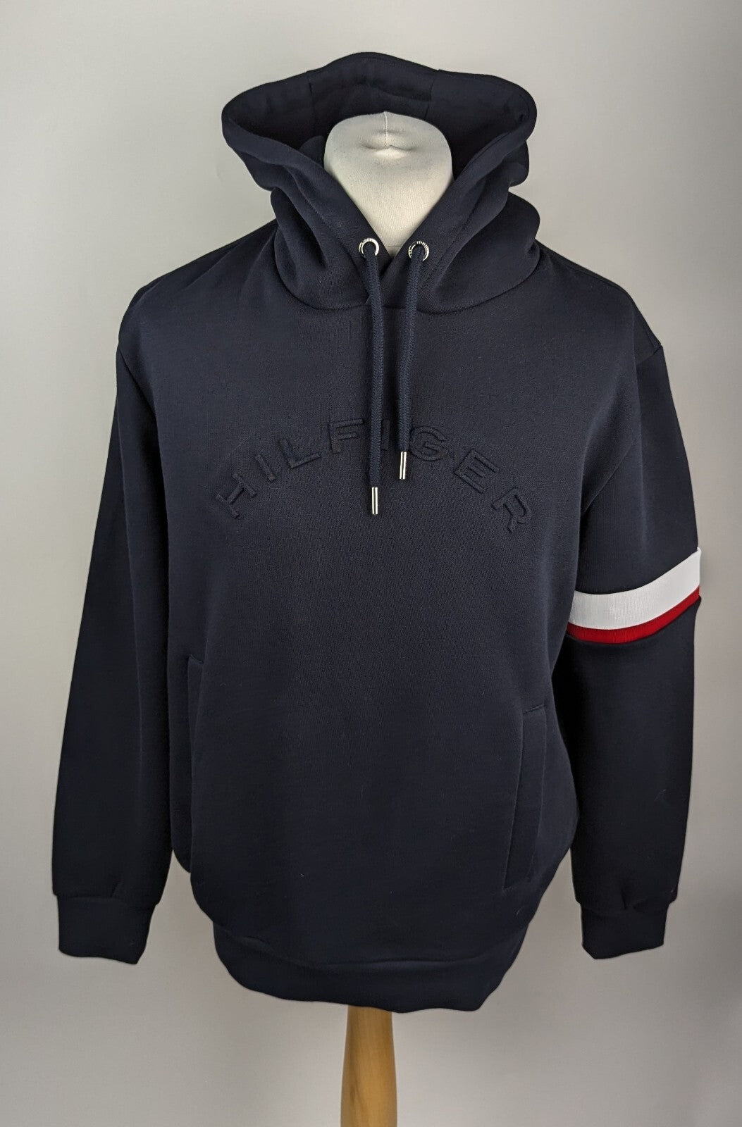 Tommy Hilfiger Men's Sleeve Tape Over-the-Head Hoodie - Navy