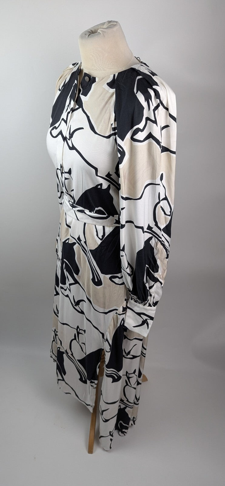 Ted Baker Sydnei graphic-print belted woven shirt midi dress - Cream