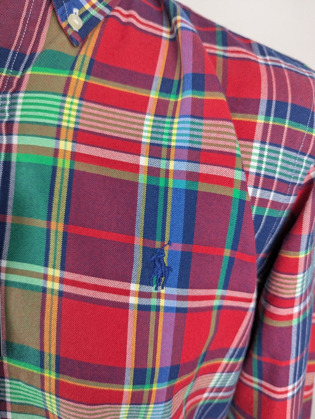 Polo Ralph Lauren Custom Fit Checked Oxford Shirt - Red/Green