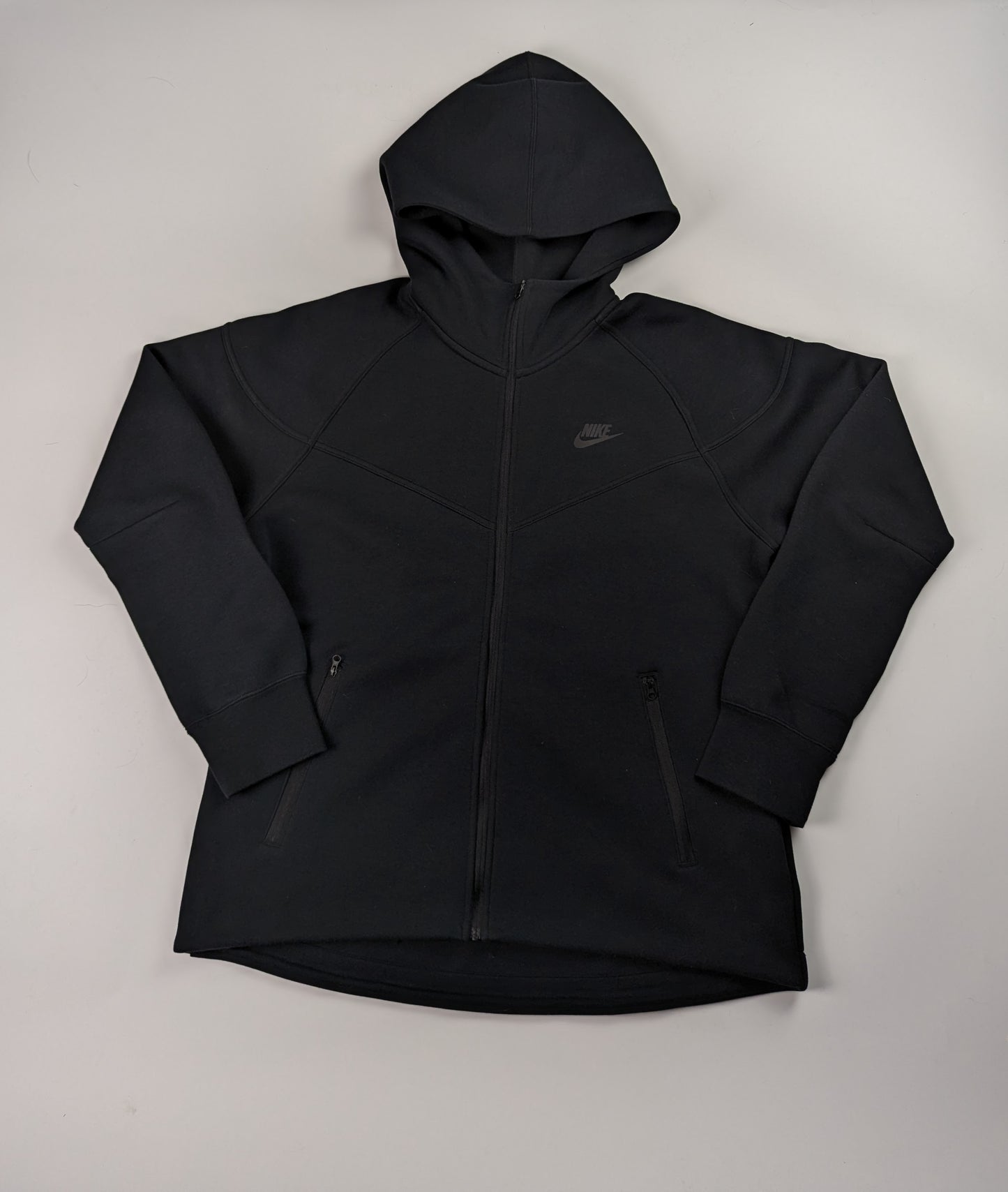 Nike Tech Hooded Long Sleeve Sweatshirt Womens -  Black