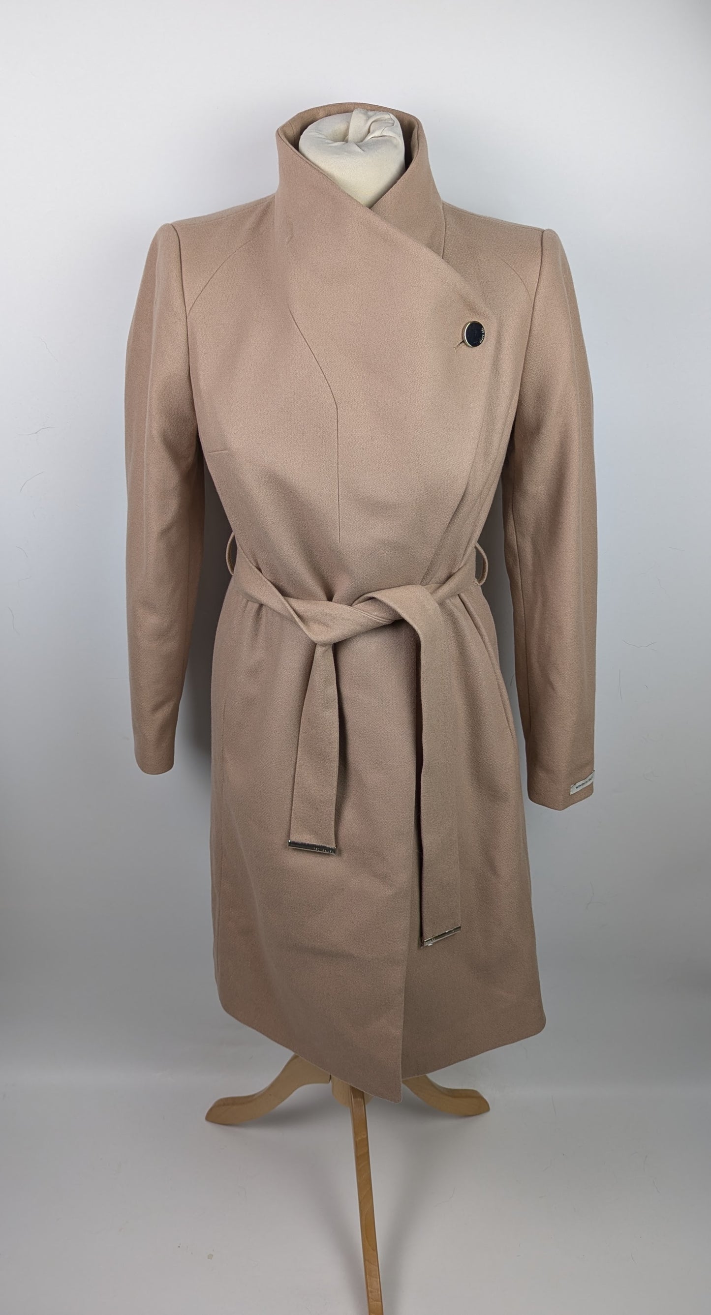 Ted Baker Women's Rose Belted Midi Wool Long Sleeve Coat - Camel