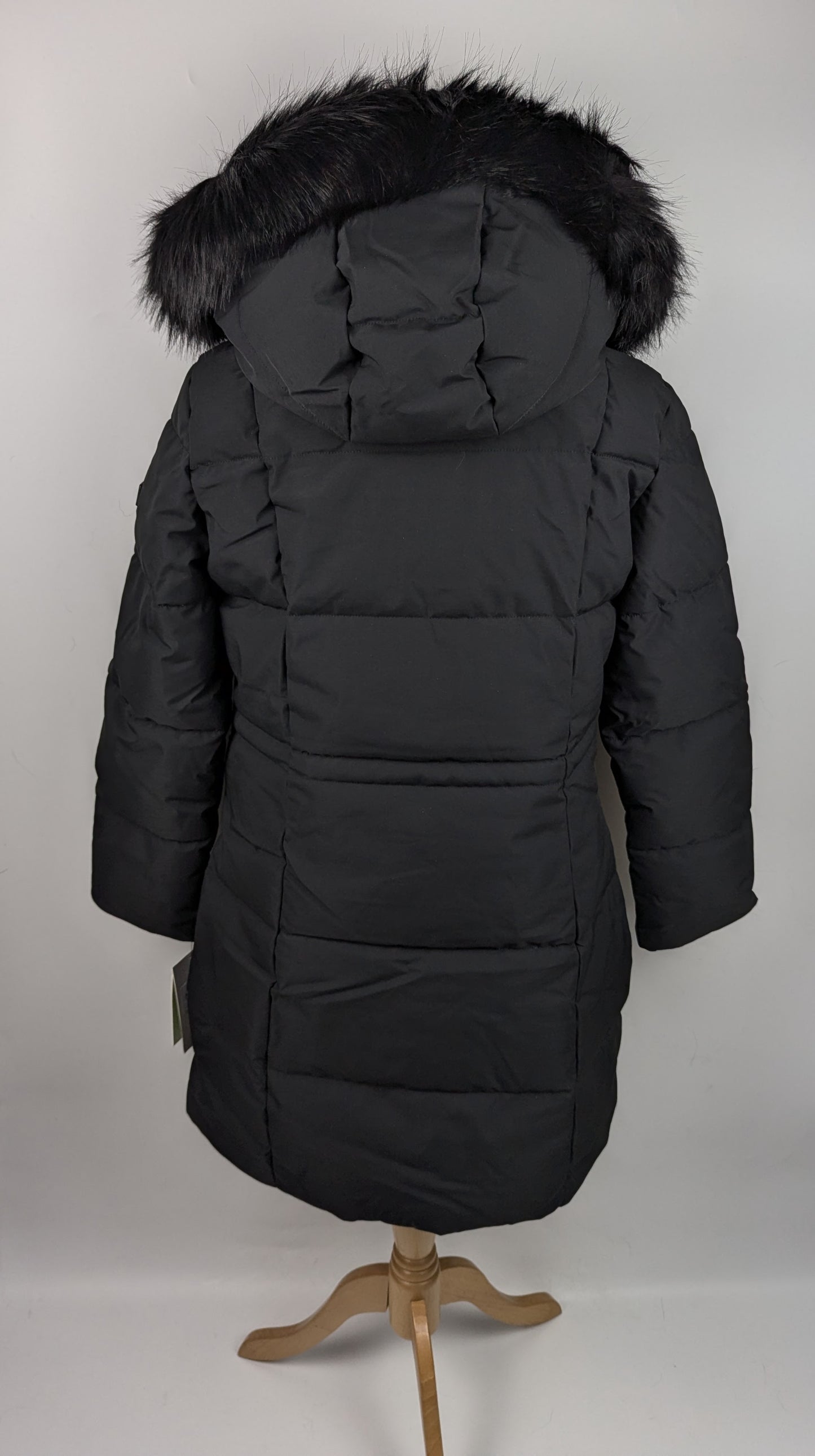 DKNY Women's Quilted Faux Hood Puffer Jacket - Black