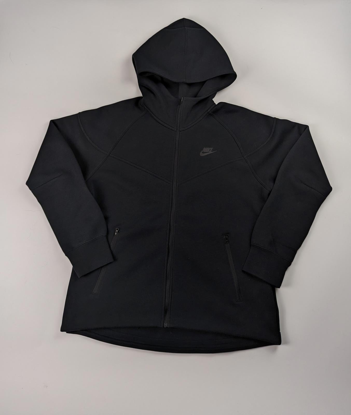 Nike Tech full zip hooded Sweatshirt Womens -  Black