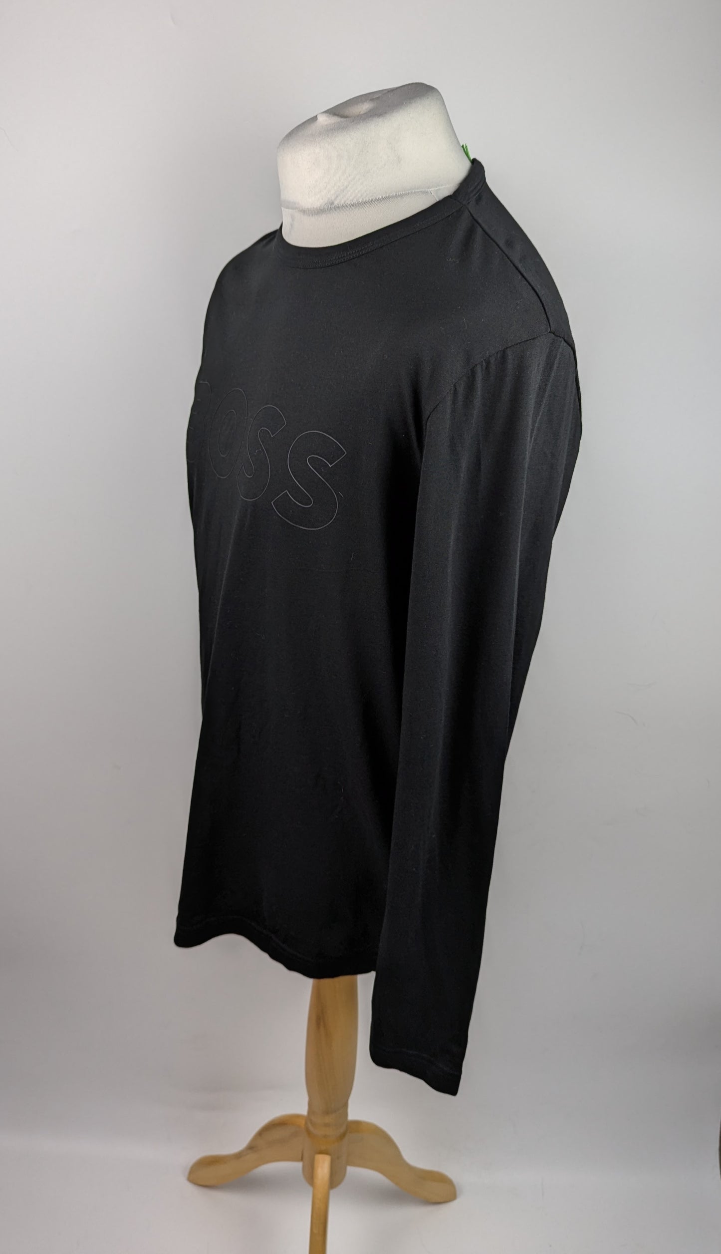 BOSS Tognbo Long Sleeve Cotton Top - Black