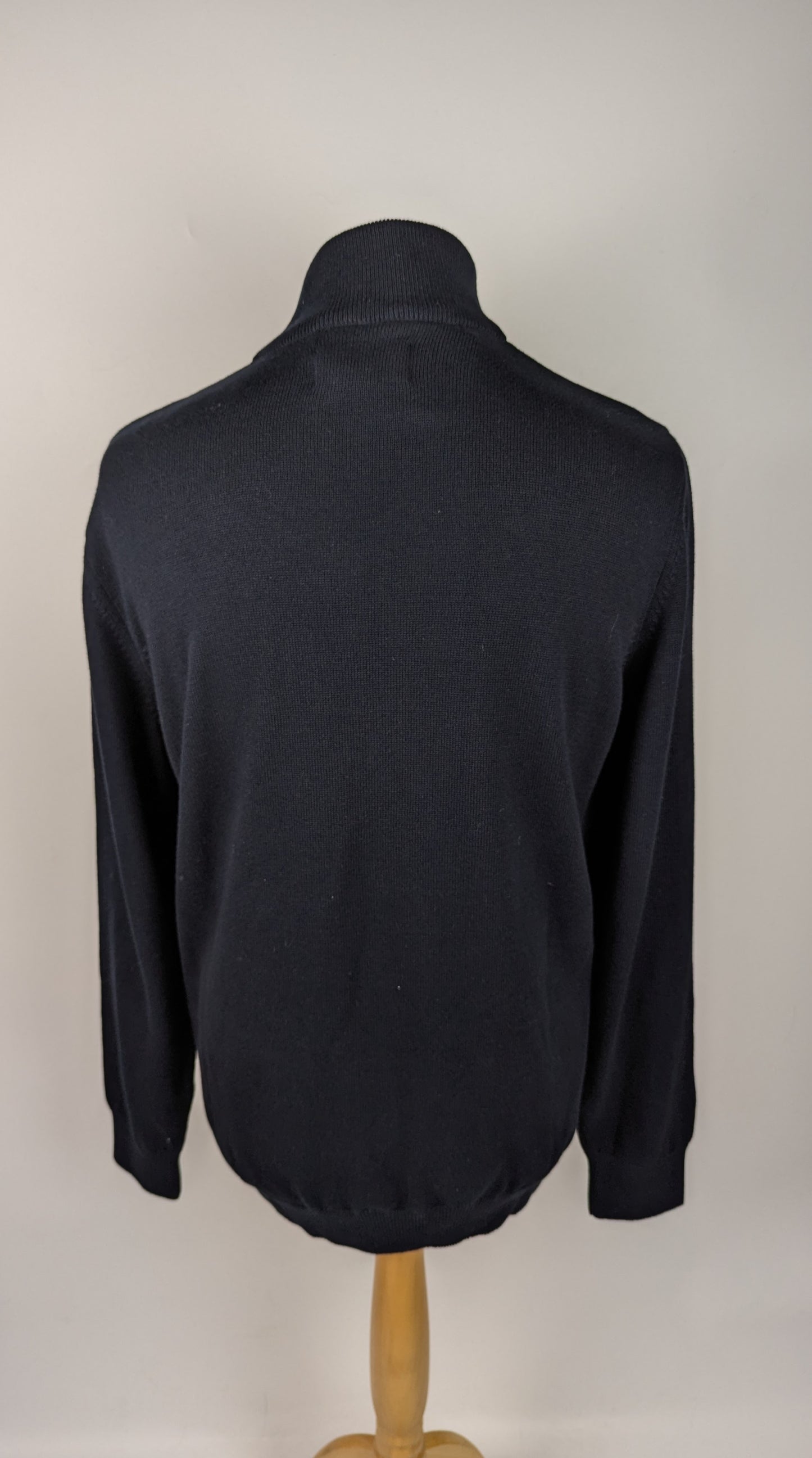 BARBOUR Men's Cotton Half Zip Jumper - Navy