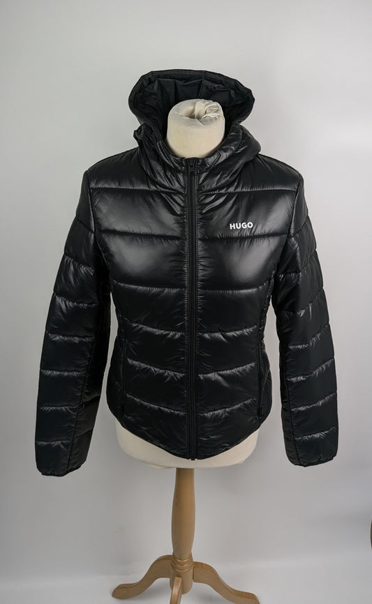 Hugo Women's Famara Down Hooded Short Puffer Jacket - Black