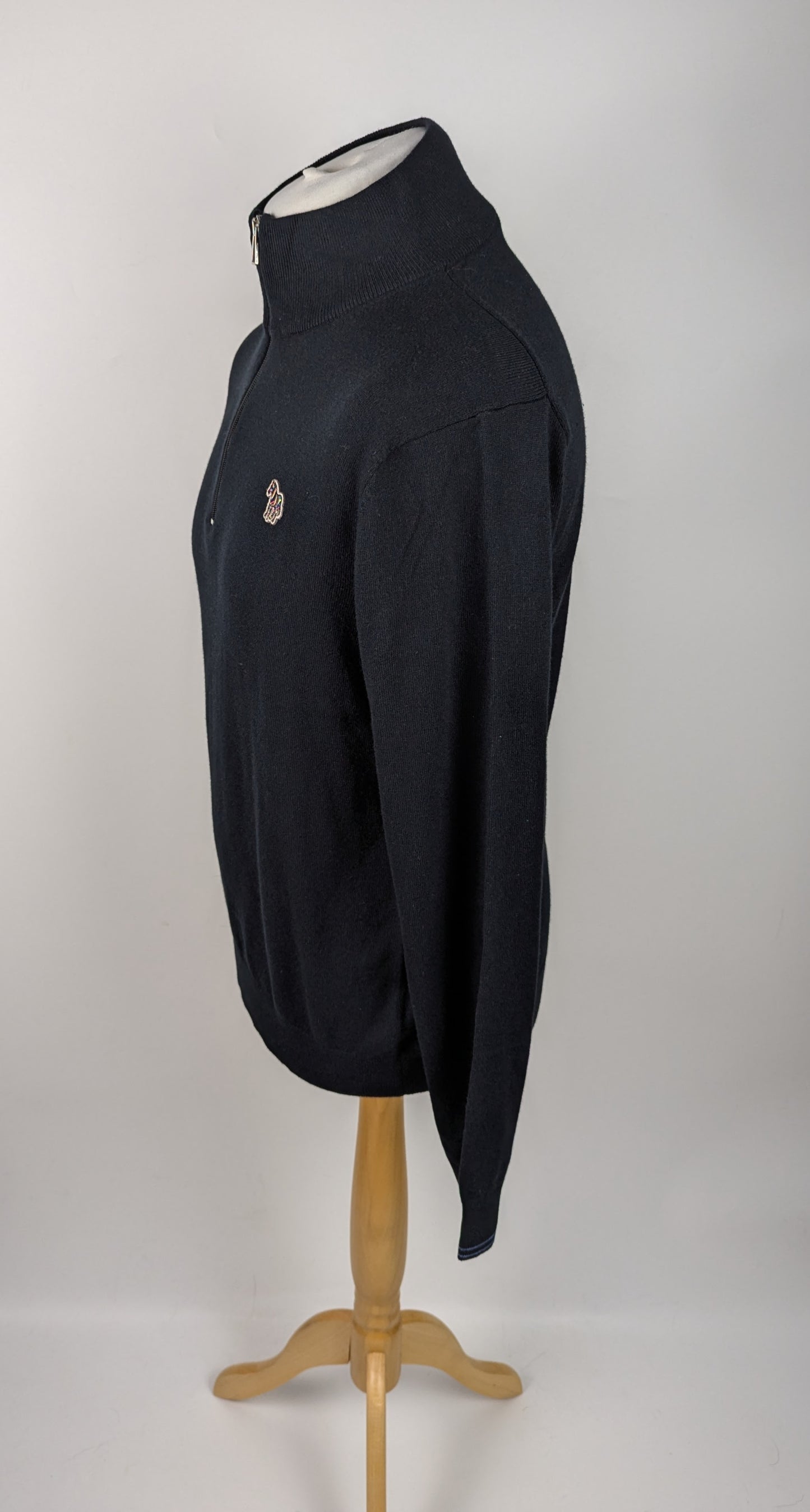 PS Paul Smith Mens Zebra Logo quarter Zip Sweater - Black
