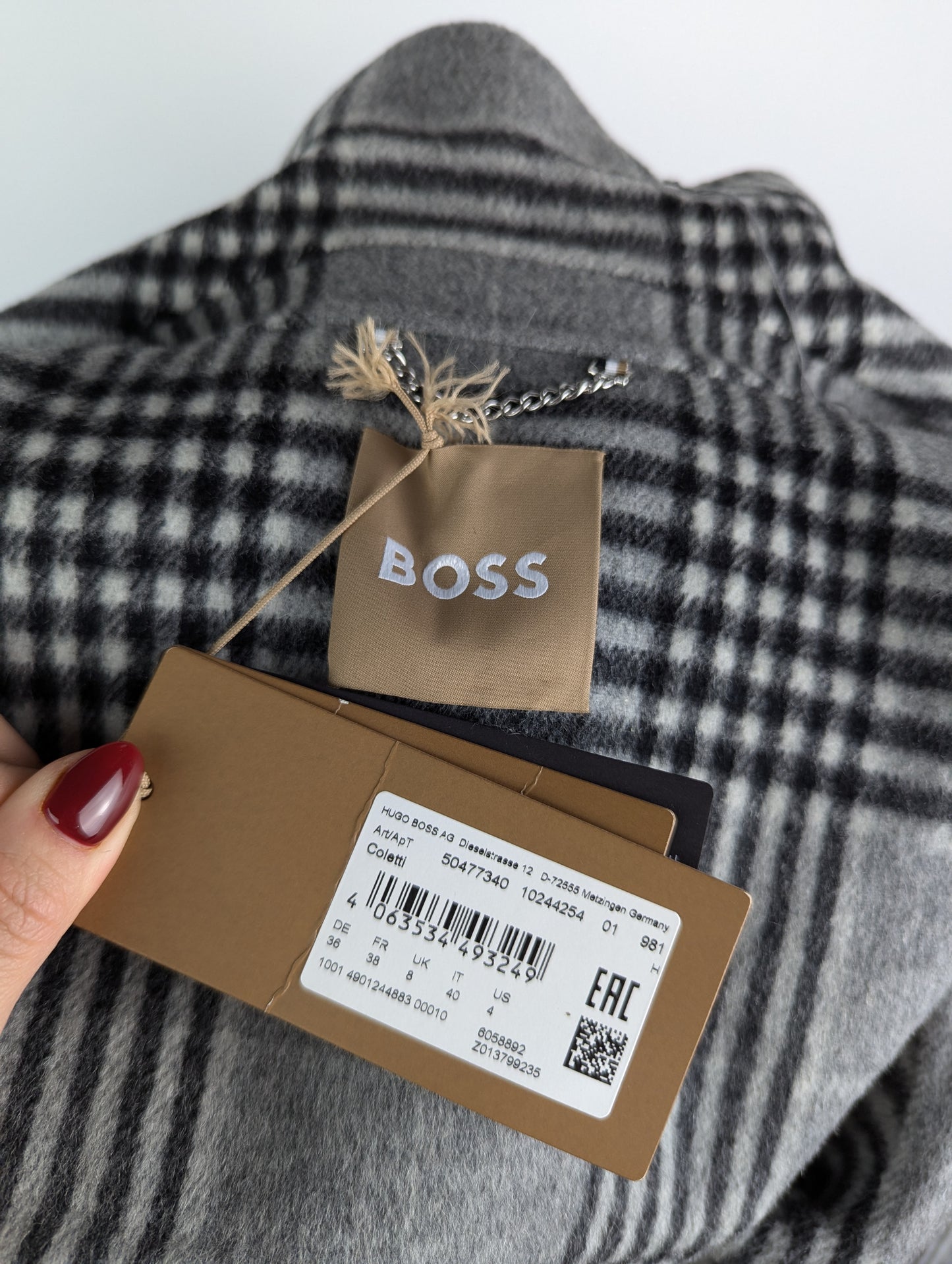 Boss Womens Coletti Overcoat - Grey / Black