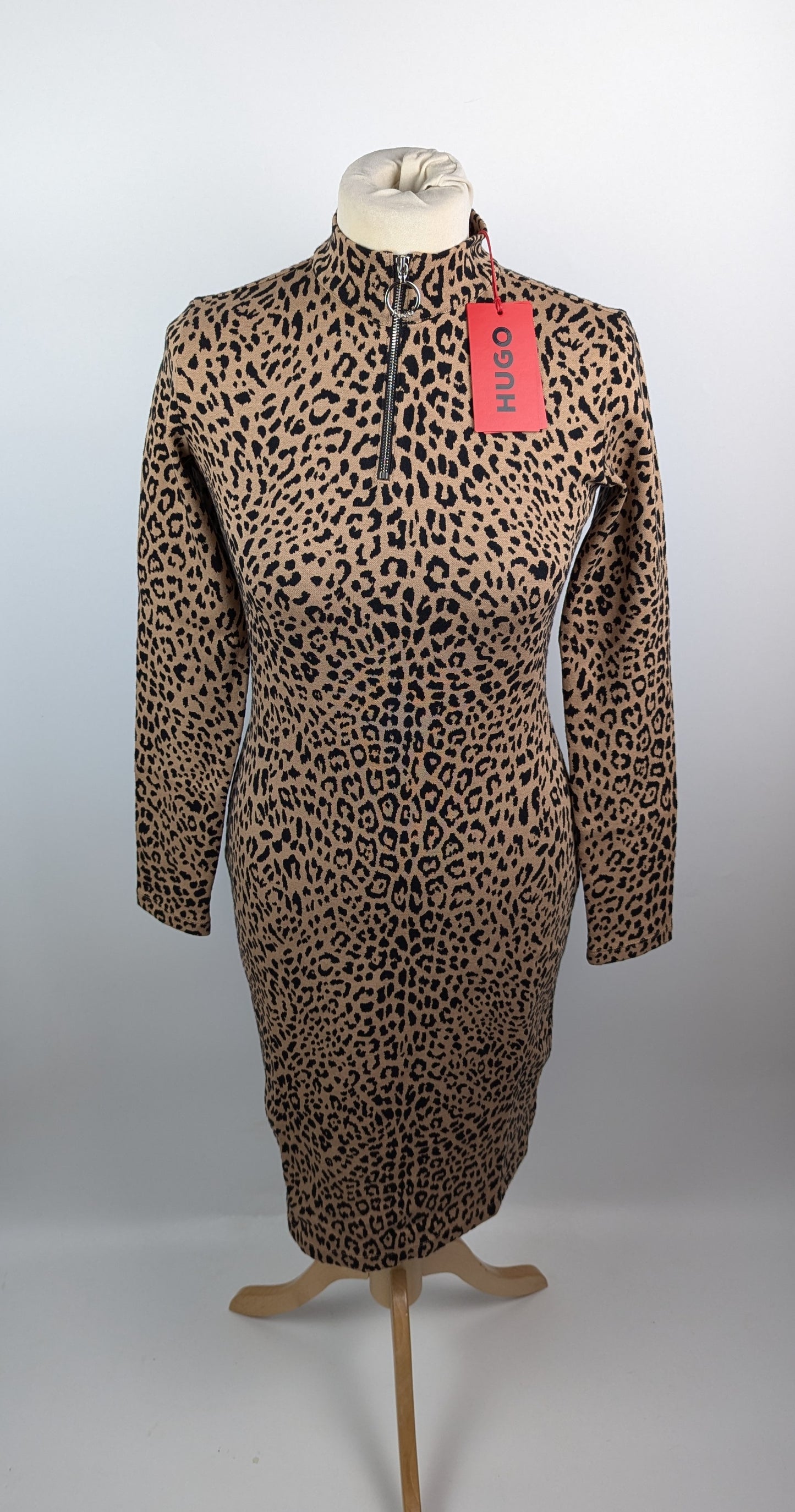 Hugo Womens Ninky Bodycon Dress - Brown/Black Animal Print