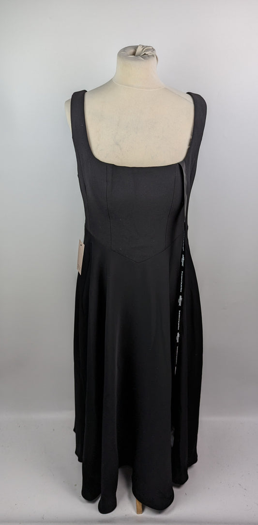 Odd Muse The Ultimate Muse High Waist Square Neck Midi Dress - Black