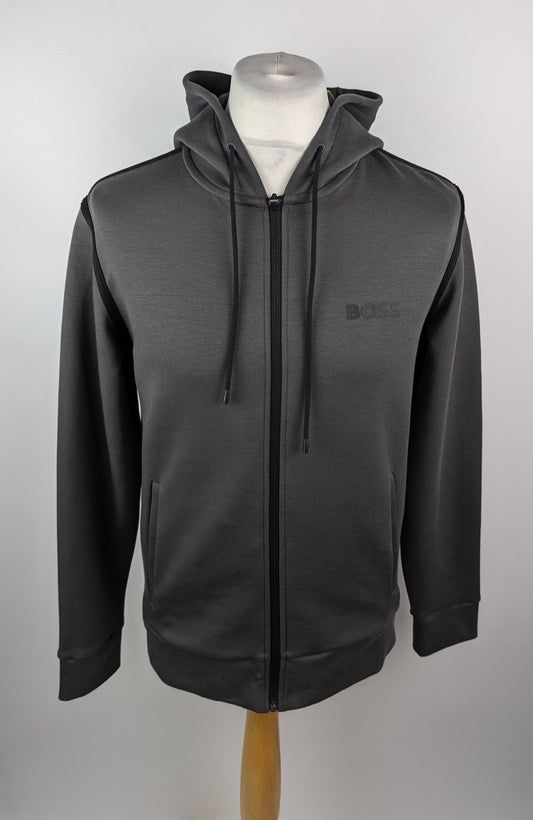 Boss Mens Saggy Tape X Zip-up Hoodie - Dark Grey