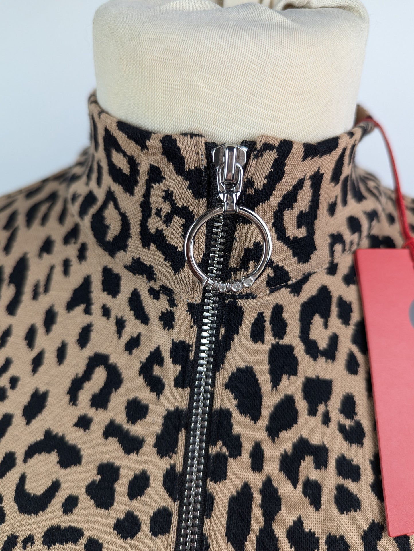 Hugo Womens Ninky Bodycon Dress - Brown/Black Animal Print