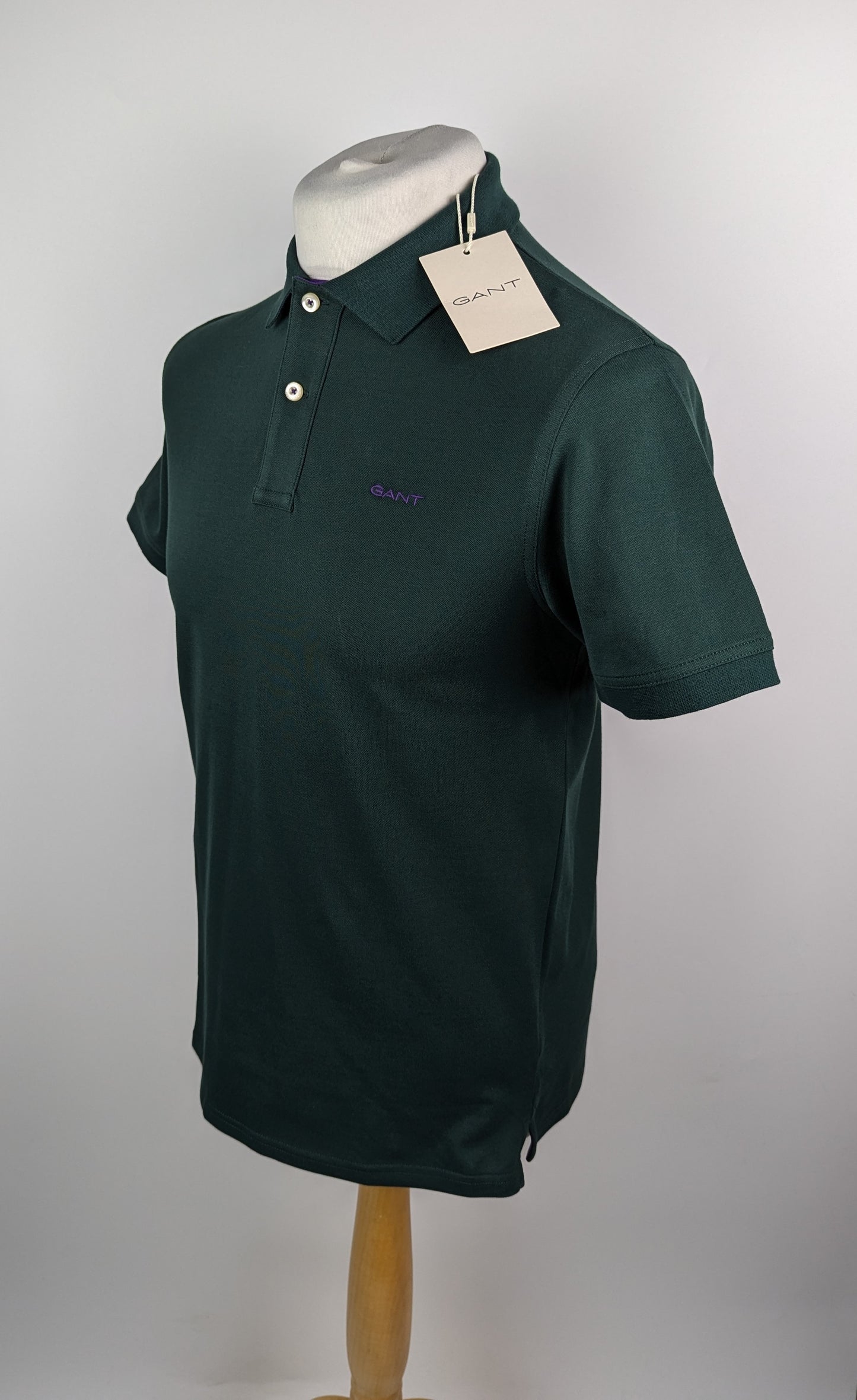 GANT Men's Contrast Piqué Polo Shirt - Tartan Green