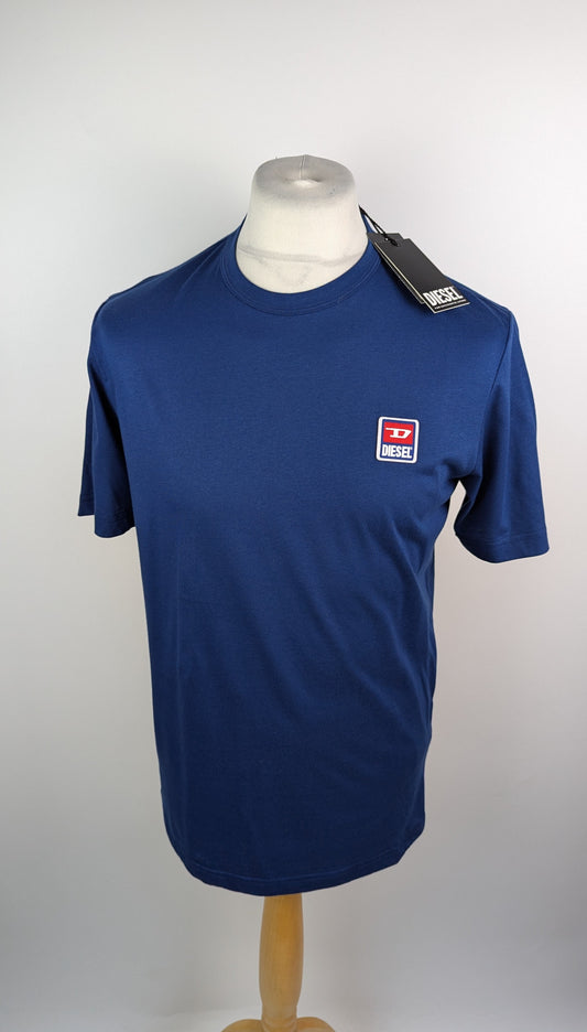 Diesel Mens Just 16 Logo Cotton T-Shirt - Blue