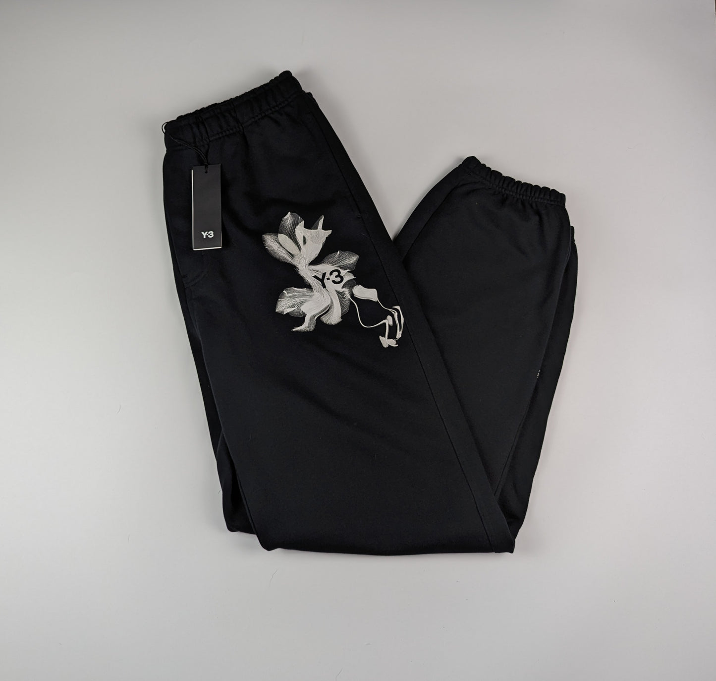 Y3 Graphic French Terry Joggers - Black