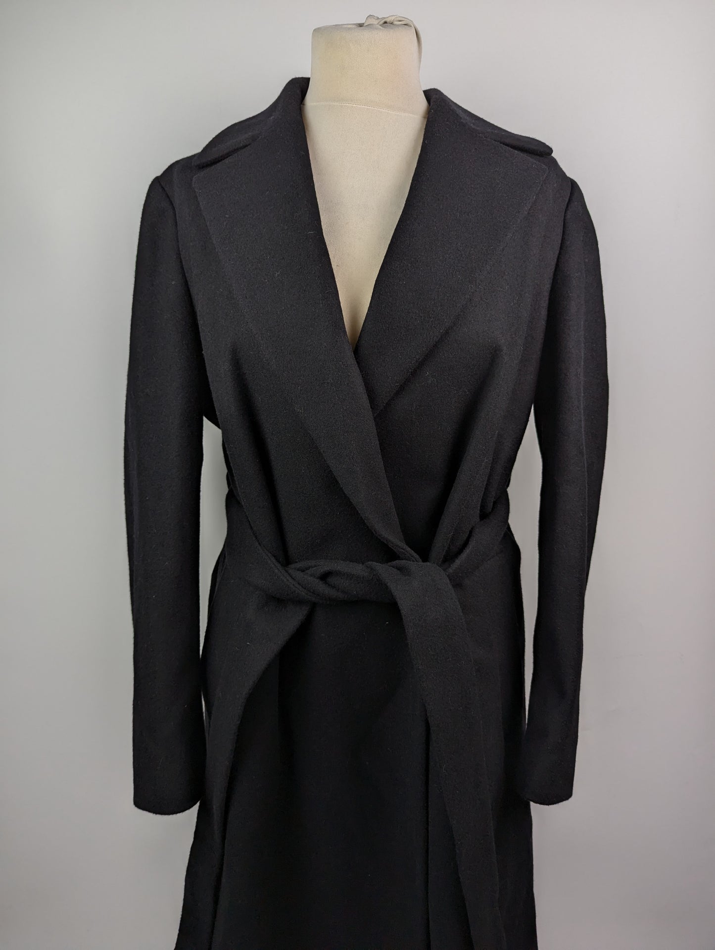 CALVIN KLEIN Essential Wrap Coat Overcoat - Black
