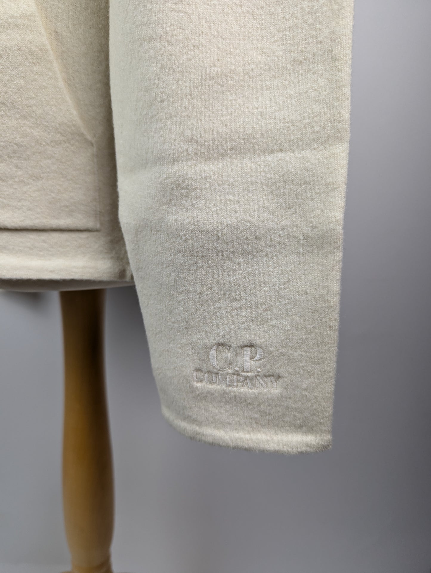 C.P. Company Mens Full Zip Sweater - Ivory White