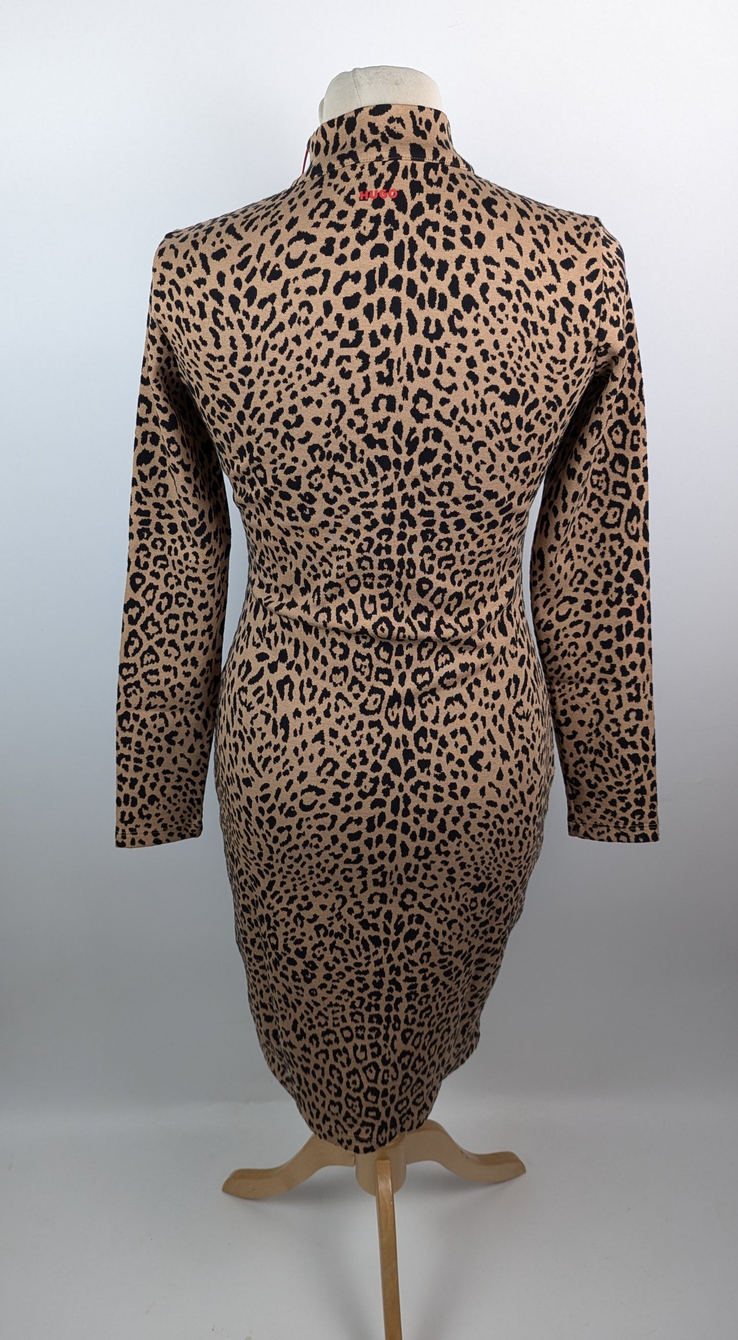 Hugo Womens Ninky Bodycon Dress - Brown/Black Animal Print