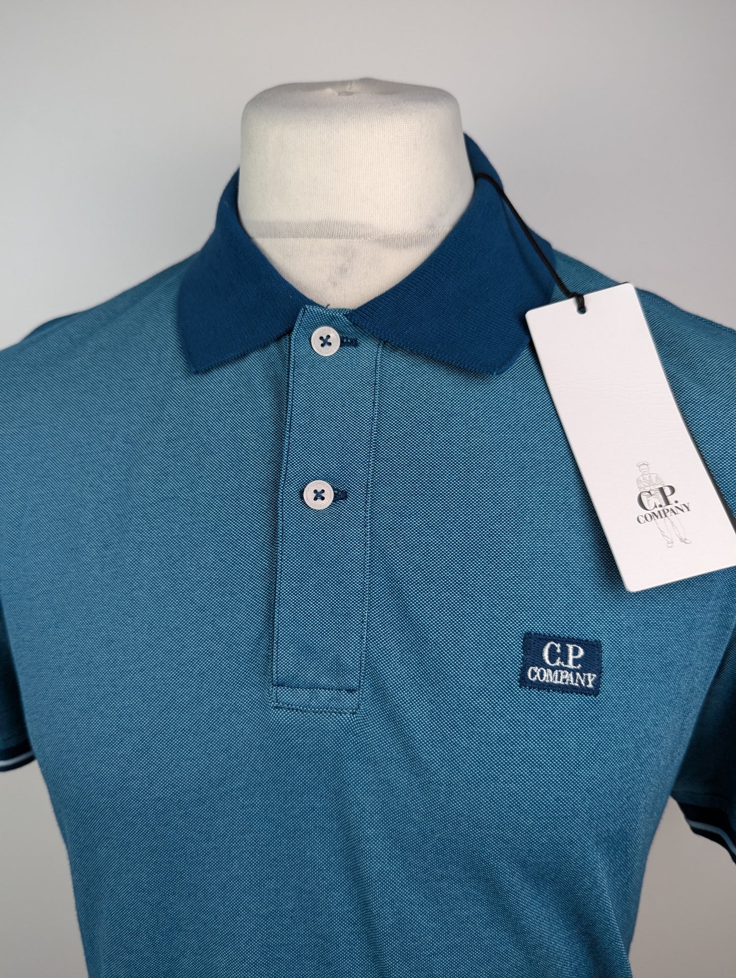 C.P. COMPANY Tacting Short Sleeve Polo Shirt - Ink Blue